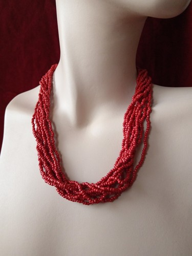 Kette mehrreihig orange rote - orange, /rote