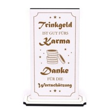 Aufsteller - Trinkgeld Kaffeekasse - Hinweisschild Info Holzaufsteller Schild Tr