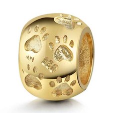 MATERIA Gold Bead mit Pfoten aus 925 Sterling Silber vergoldet