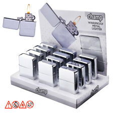 12 x Benzinfeuerzeuge " SATIN " gebürstet Sturmfeuerzeug Feuerzeuge