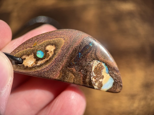 Boulder opal kette poliert - boulder,