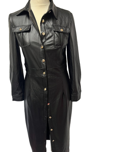 Langes kunstleder kleid - ,