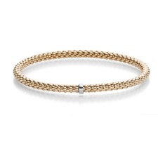 Flexibles Armband im Himbeermuster 585-Gelbgold Flex-Armreif Stretch-Schmuck neu