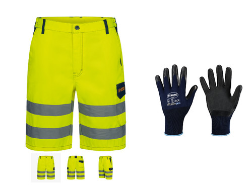 Warnschutzshorts shorts gelb - warnschutzshorts,