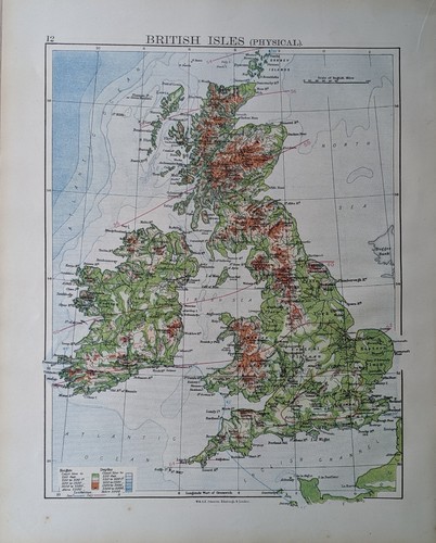 1896 antik karte britische - karte,