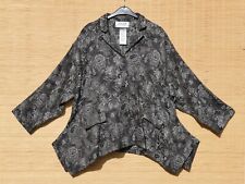 elegante Jacke ZEP- ZEP Blumenranken grau braun Lagenlook curvy girls - Gr.3 TOP