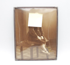 antiker Jugendstil Bilderrahmen mit gebogenem Glas Metallrahmen