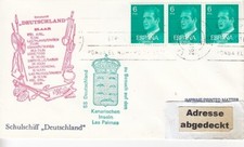 A 59 Schulschiff DEUTSCHLAND, Schiffspost, 59.AAR, Stempel-Beleg aus Las Palmas