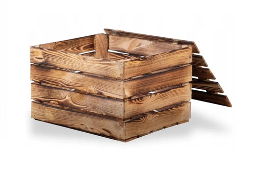 Holztruhe geflammt 50x40x30