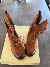 A.S. 98 Boots / Halbstiefel Gr. 39 cognac neu mit tollem Muster und Nieten