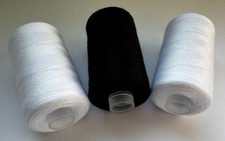 3x Nähgarn SCHWARZ WEIß