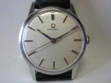 OMEGA  , HANDAUFZUG , KAL . 286  , EDELSTAHL , BAND NEU , BOX  , um 1975