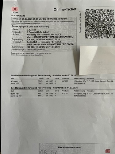 Fahrkarte deutsche bahn - deutsche,