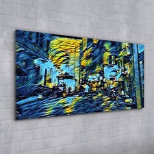 Acrylglasbild Wandbild Plexiglas 100x50 Nacht Straße Alte Architektur