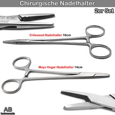 Chirurgische Nadelhalter nach Mayo Hegar Crile Wood Zahn Naht OP Nadeln Halter