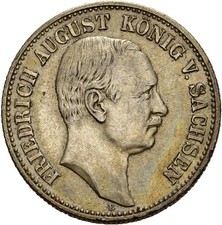 Künker: Sachsen, Friedrich August III., 2 Mark 1911 E, Silber