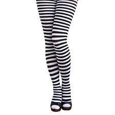 Sexy Ringel Strumpfhose - Schwarz Weiß Gestreift 