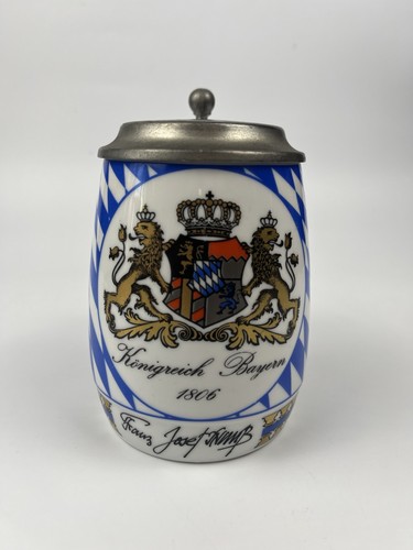 Bierkrug mit zinndeckel - bierkrug,