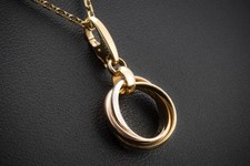 Cartier Trinity Charm Anhänger an Karabiner 3 Ringe 750er Gold Full Set Schmuck