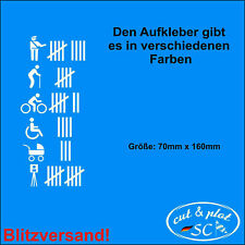 Abschußliste senkrecht, Strichliste, Autoaufkleber Shocker, Tuning, 7x16cm SC034