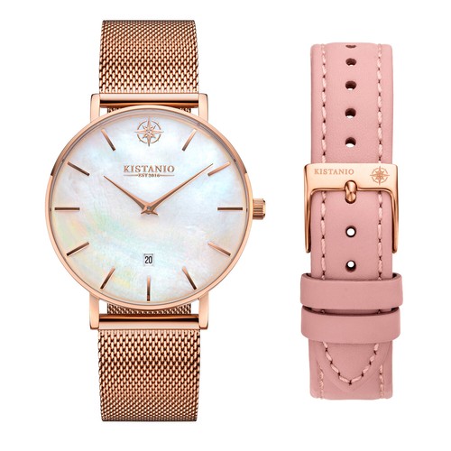 Moyen rose damenuhr set - damenuhr,