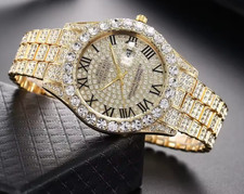 Herren Quarz Armbanduhr Gold