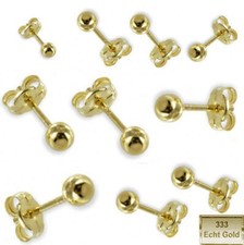 Gold 333 Kugel Ohrstecker Paar