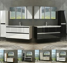 Badmöbel Set Weiss / Schwarz