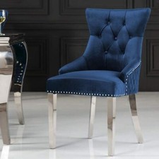 Edler Stuhl LEON Samt blau