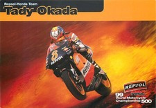 Tady Okada Autogrammkarte Repsol-Honda Team Motorrad-WM 500 1999