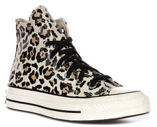 Converse A13436C Chuck Dark Leo Hi Canvas Damen Trainer In Leopard UK 4 - 8