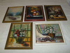 Set 5 kleine Ölgemälde