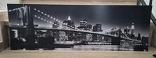 SKYLINE NEW YORK Wandbild Leinwand Holz 90x30cm