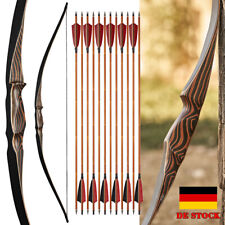 Bogenschießen 54" Traditionelle Recurve Bogen 20-70lb Langbogen Holz Riser Jagd