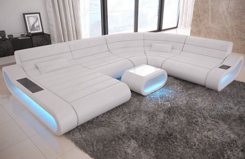 Leder sofa wohnlandschaft led - leder,