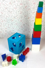 Stapelwürfel 8tlg und Motorikwürfel Steckspiel Babyspielzeug 8tlg