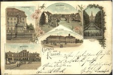 KAssEL  CITY Denkmal Bruecke Kirche Bahnhof x 1895