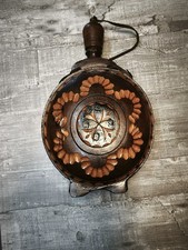 Vintage Hirtenflasche Holz handgeschnitzt Folk DDR Ostblock Ostalgie Bauernhaus