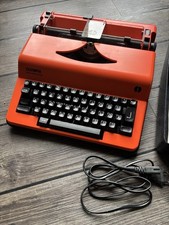 Schreibmaschine OLYMPIA Monica electric de Luxe ORANGE mit Anleitung im Koffer