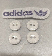 adidas 4 Knöpfe 14 mm weiss, Kunststoff, Rückseite glatt