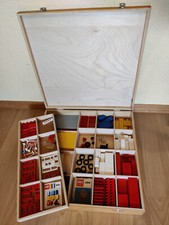 1966 LEGO 821-2 Wodden Storage Box Holz-Sortierkasten gefüllt SEHR GUT ERHALTEN