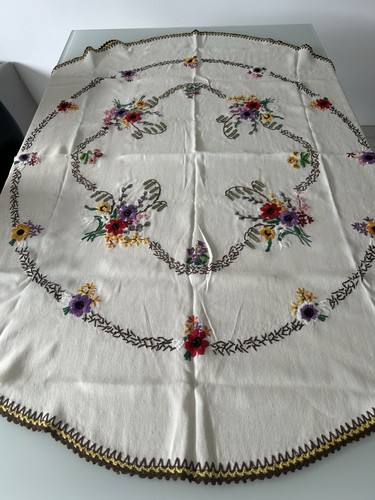 Alte bestickte tischdecke - bestickte,