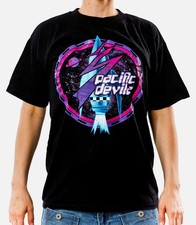 T-Shirt Pacific Devils Größe M Baumwolle schwarz Original 1990er Techno Wear