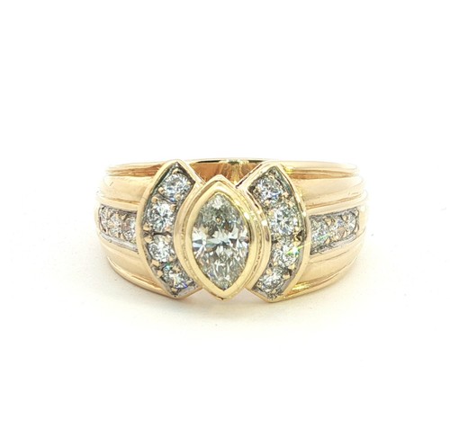 Diamantring marquise 8ct 750 - marquise,