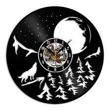 Mond und Wolf Vinyl Wanduhr