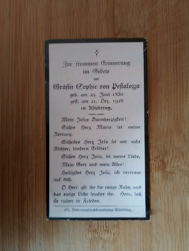 Altes sterbebild einer - sterbebild,