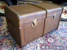 Großer brauner Überseekoffer - Reisetruhe - um 1890 - Dekorativ!