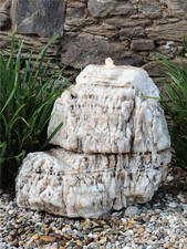 Quellstein Onyx Marmor 75cm Naturstein Gartenbrunnen Springbrunnen Set