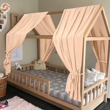 Hausbett Himmel 2 Stück Betthimmel Babybett aus Musselin Weich und atmungsaktiv