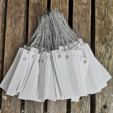 250 x Hängeetiketten 20x120mm Metallöse Etiketten Kunststoff Weiß Draht Pflanzen